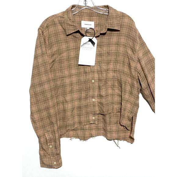 Current Elliott Size 3 The Mell Shirt Painter Plaid Button Raw Hem NWT Womens - Picture 3 of 9